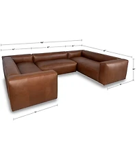 Rutherford Home Amalfy 139" Leather 3-piece sectional
