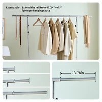 Streamdale Heavy-Duty Rolling Clothes Rack (Adjustable)