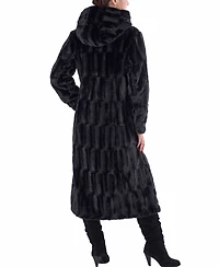 Bgsd Women's Lillian Hooded Reversible Faux Mink Fur Long Coat