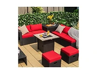 Slickblue 30 Inch Square Propane Gas Fire Pit Table Ceramic Tabletop