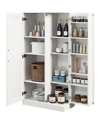 Homcom Kitchen Pantry Storage Cabinet, 14-Tier Kitchen Cupboard White
