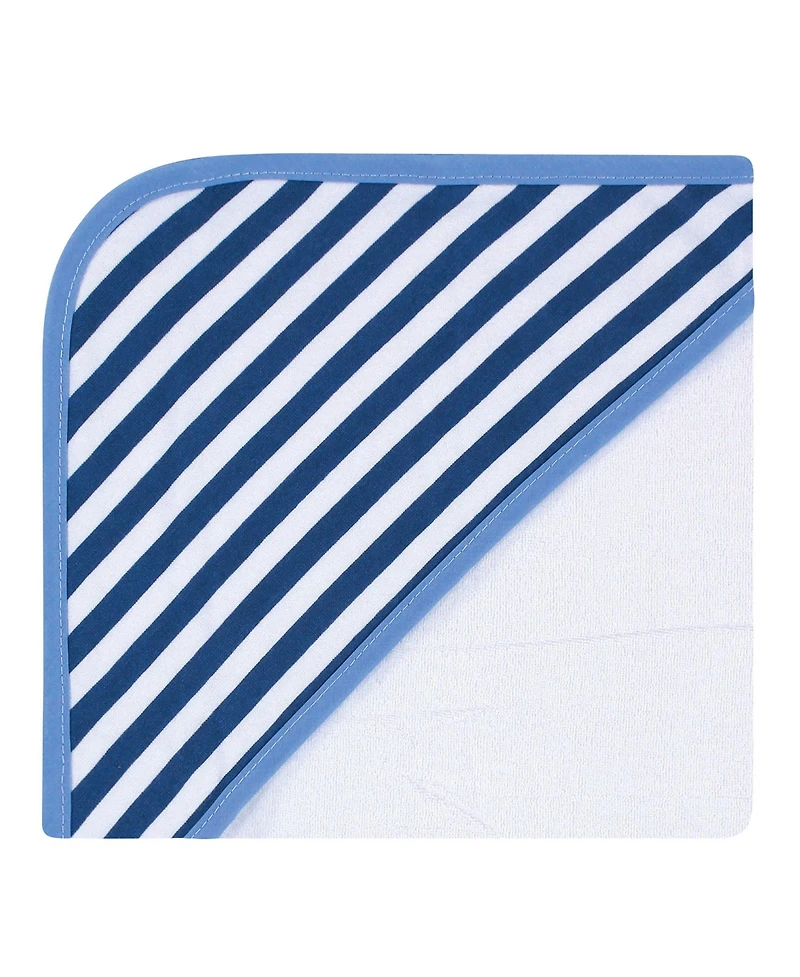 Hudson Baby Infant Boy Rayon from Bamboo Rich Hooded Towels, Blue Whale, One Size