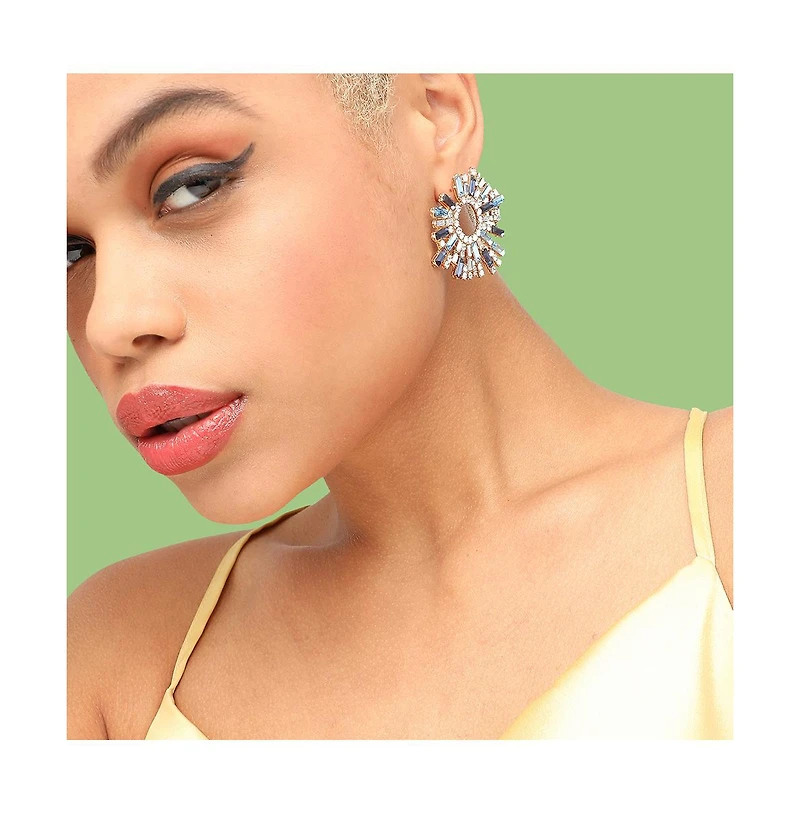 Sohi Women's Crystal Stud Earrings