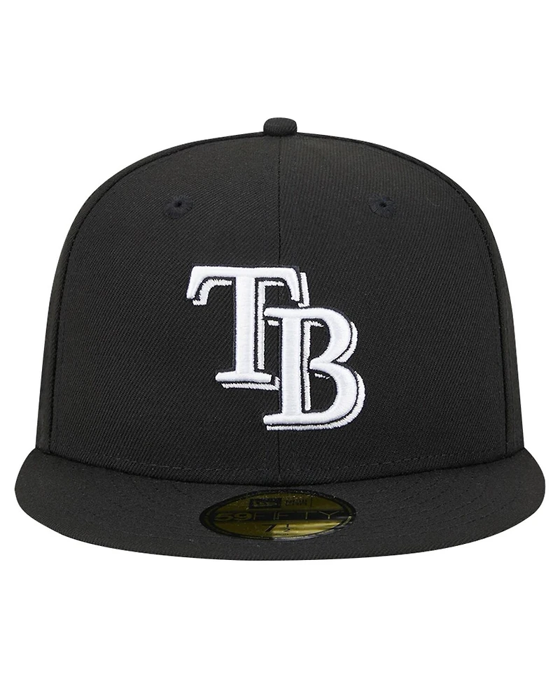 New Era Men's Black Tampa Bay Rays Logo 59FIFTY Fitted Hat