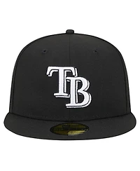New Era Men's Black Tampa Bay Rays Logo 59FIFTY Fitted Hat