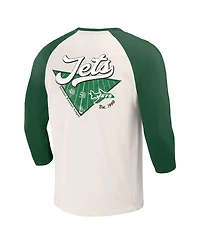 Fanatics Men's Kelly Green/White New York Jets Raglan 3/4 Sleeve T-Shirt