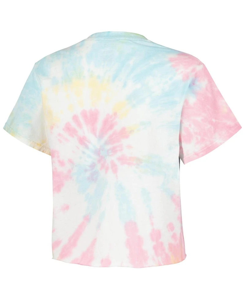 Mad Engine Men's and Women's Blue Disney Princess Dreams Bloom Tie-Dye T-Shirt