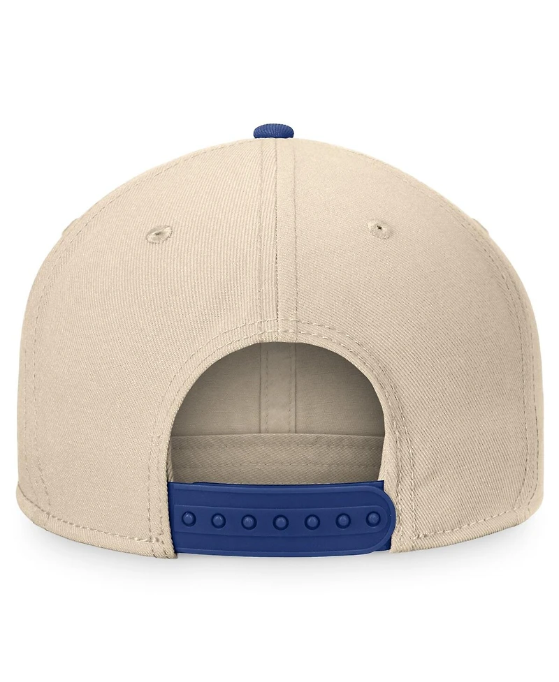 Fanatics Men's Cream/Blue Tampa Bay Lightning Goalaso Snapback Hat