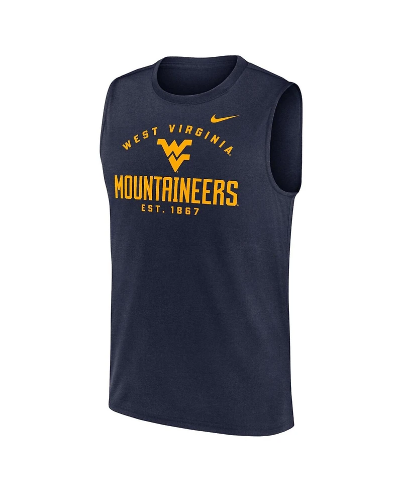 Nike Men's Navy West Virginia Mountaineers Primetime Legend Lock Up Performance Muscle Tank Top