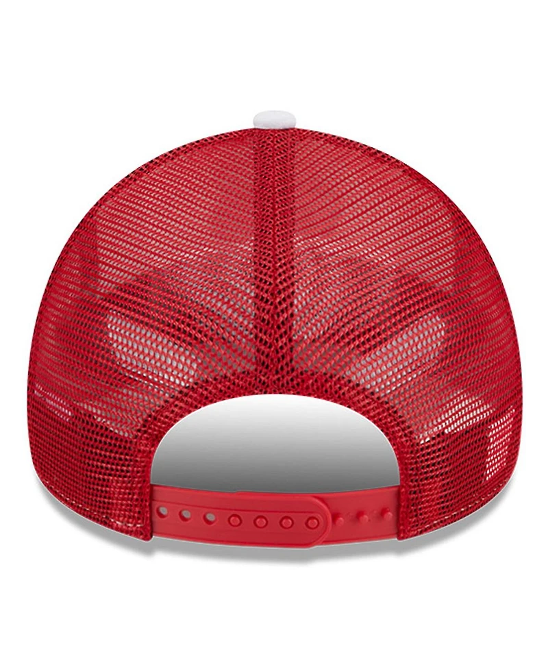 New Era Men's White/Red Maryland Terrapins Court Sport Foam A-Frame 9FORTY Adjustable Trucker Hat