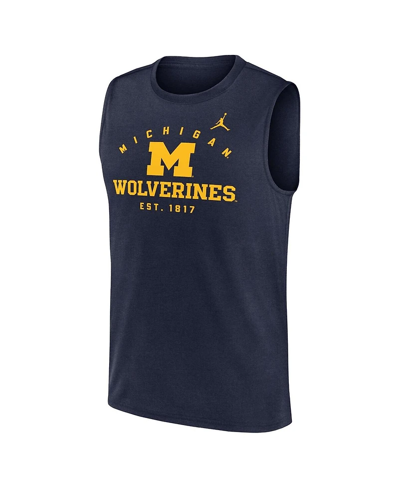 Jordan Men's Navy Michigan Wolverines Primetime Legend Lock Up Performance Muscle Tank Top