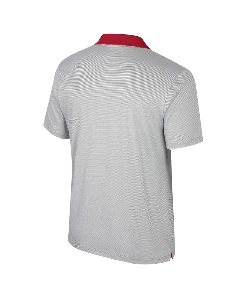 Colosseum Men's Gray Iowa State Cyclones Tuck Striped Polo