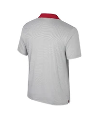 Colosseum Men's Gray Iowa State Cyclones Tuck Striped Polo