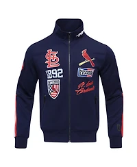 Pro Standard Men's Navy St. Louis Cardinals Fast Lane Full-Zip Track Jacket