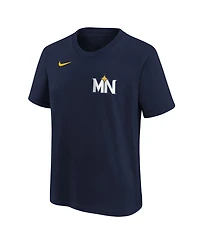 Nike Big Boys and Girls Carlos Correa Navy Minnesota Twins 2024 City Connect Name Number T-Shirt