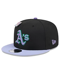 New Era Men's Black/Purple Oakland Athletics Grape Big League Chew Flavor Pack 9FIFTY Snapback Hat