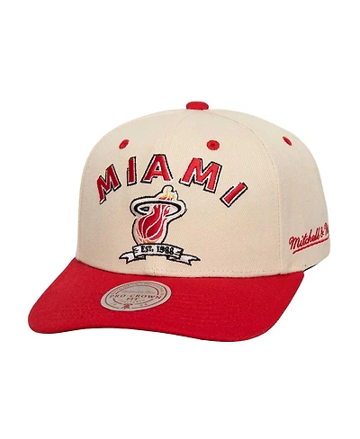 Mitchell & Ness Men's Cream/Red Miami Heat 3x Nba Champions Soul Legacy Defined Snapback Hat