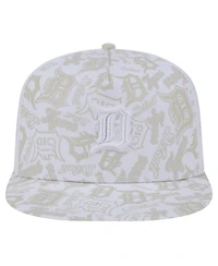 New Era Men's White Detroit Tigers Logo Dunes A-Frame Trucker 9FIFTY Snapback Hat