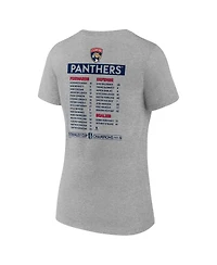 Fanatics Women's Steel Florida Panthers 2024 Stanley Cup Champions Roster V-Neck T-Shirt