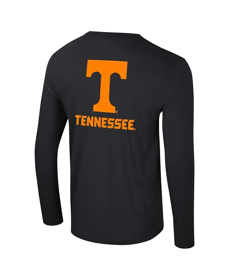 Colosseum Men's Black Tennessee Volunteers Logo Lockup 3-Hit Active Blend Long Sleeve T-Shirt