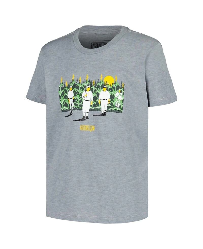 Baseballism Big Boys and Girls Heather Gray Field of Dreams This Field T-Shirt