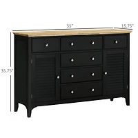 Homcom Sideboard Modern Buffet Cabinet with Adjustable Shelves,