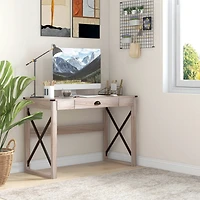 Homcom Wood Writing Gaming Desk Home Studio Series Classic Desk for Living Room