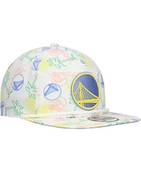 New Era Men's White Golden State Warriors Palm Trees and Waves Golfer Adjustable Hat