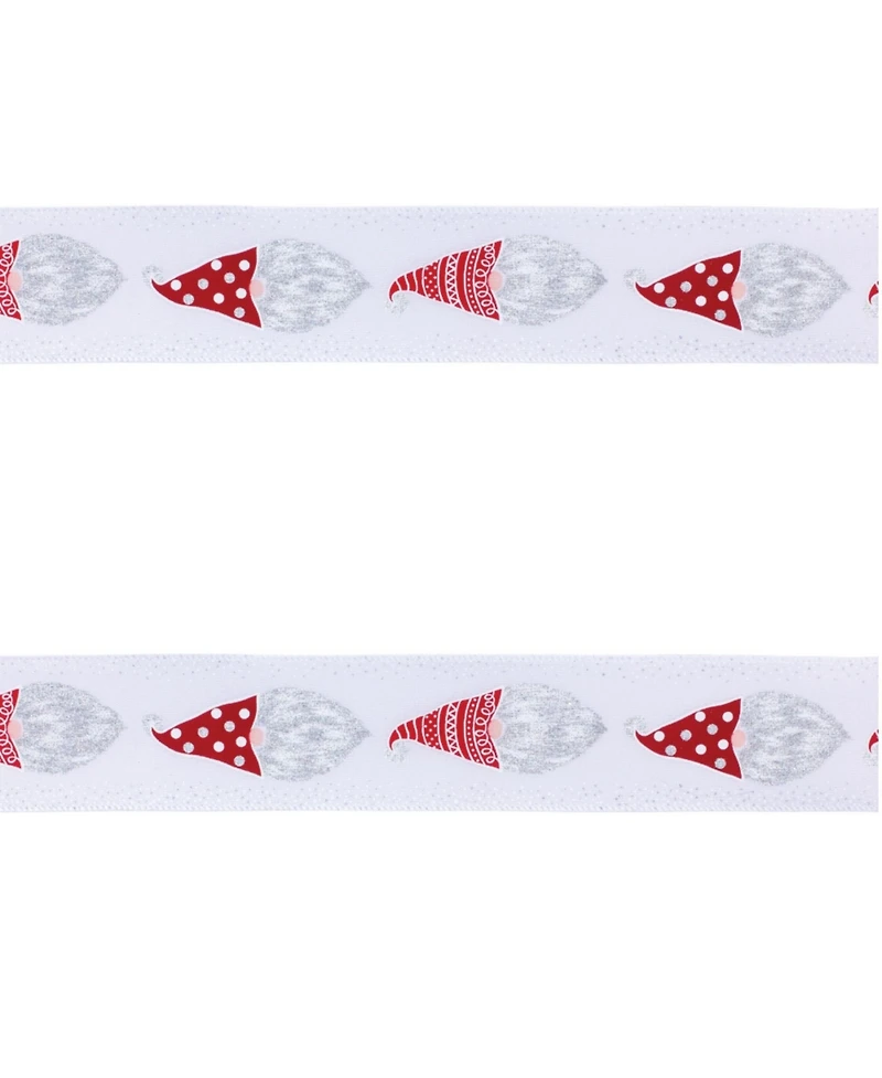 Wired Polyester Holiday Ribbon (Set of 2) For Decor