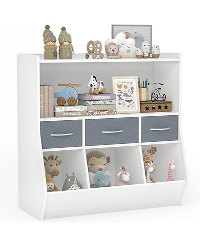 Sugift Large Printer Stand, 23.6" W x 18.9" D x 31.5" H Large Printer Table with Adjustable Storage Shelf, 3 Tier Rolling Printer Cart