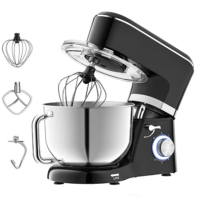Sugift 6.5 Qt Tilt-Head 6 Speed Electric Food Stand Mixer with Egg Whisk, Dough Hook & Flat Beater