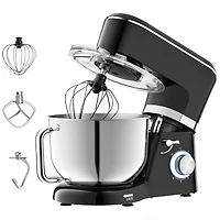 Sugift 6.5 Qt Tilt-Head 6 Speed Electric Food Stand Mixer with Egg Whisk, Dough Hook & Flat Beater