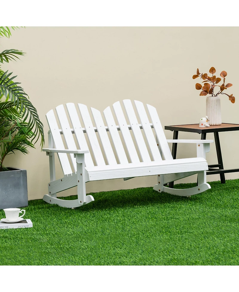 Slickblue 2 Person Adirondack Rocking Chair with Slatted seat