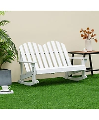 Slickblue 2 Person Adirondack Rocking Chair with Slatted seat