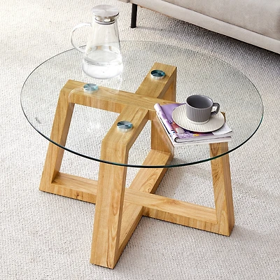 Streamdale Wood-color Mdf Coffee Table Nature's Simplicity, Modern Elegance