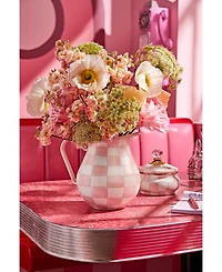 Mackenzie-Childs Rosy Check Enameled Steel Squashed Pot