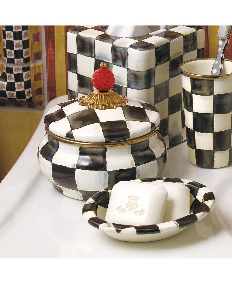 Mackenzie-Childs Courtly Check Squashed Pot Canister