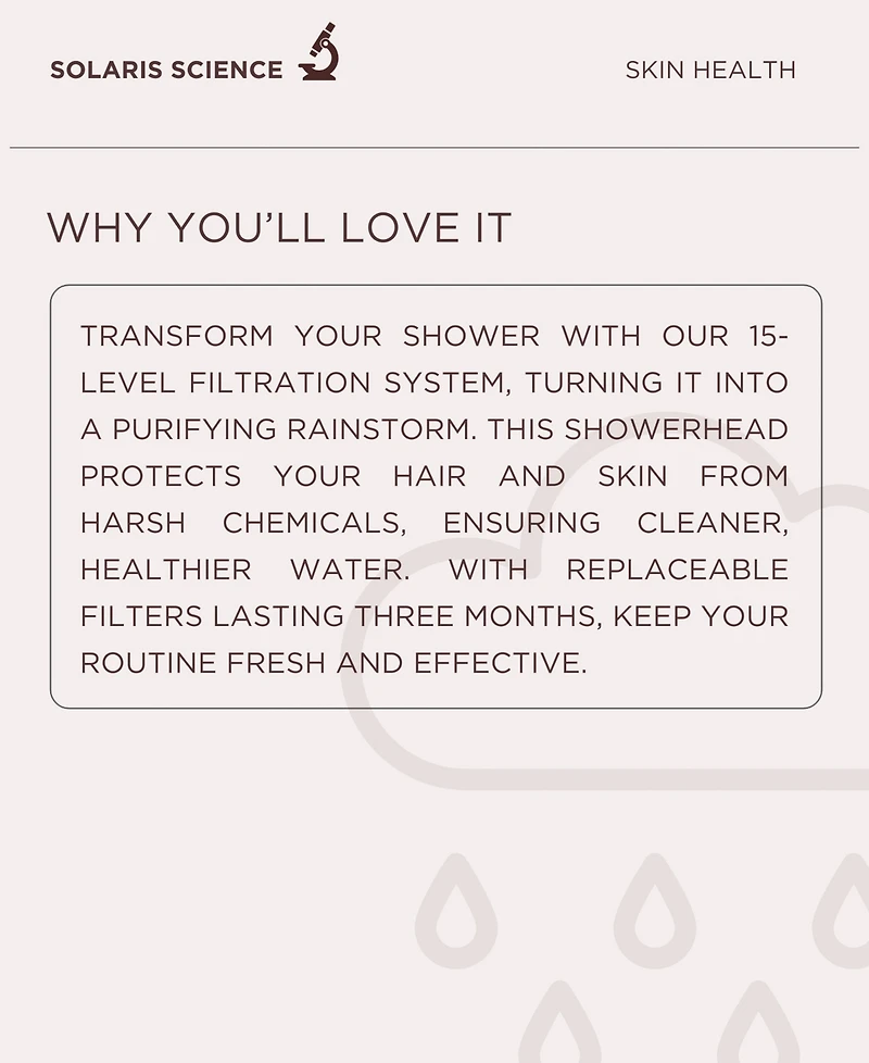 Solaris Laboratories Ny 15 Stage Filtered Showerhead for Pure Water