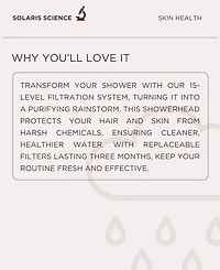 Solaris Laboratories Ny 15 Stage Filtered Showerhead for Pure Water