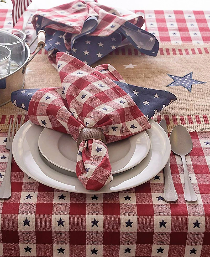 Design Imports 4th of July Jute Table Runner, 14"x108 "