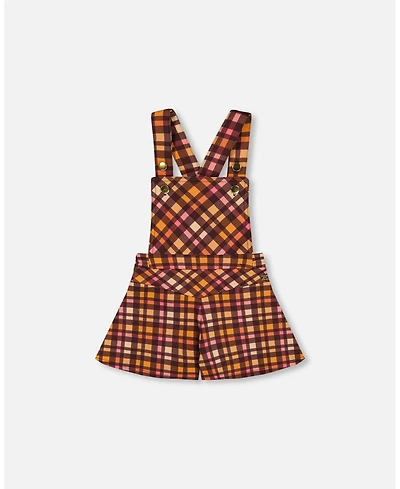 Deux par Toddler Girls Milano Shortall Plaid Magenta And Brown - Toddler|Child