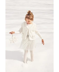 Deux par Deux Toddler Girls Faux Fur Vest Off White