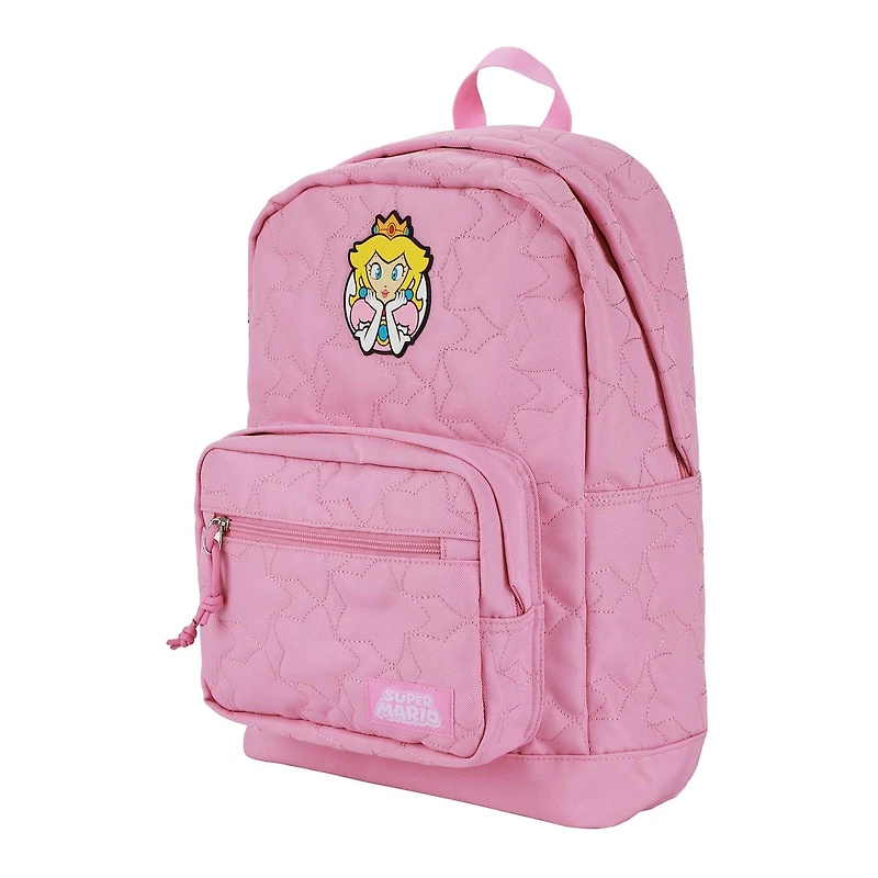 Super Mario Brothers Princess Peach 17" Quilted Backpack