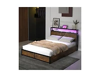 Slickblue Bed Frame with Smart Led Lights and Storage Drawers-Full Size
