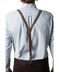 Mio Marino Men's Suede Y-Back Suspenders Bow Tie Set