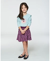 Deux par Deux Toddler Girls Organic Cotton T-Shirt With Frill Light Blue - Toddler|Child