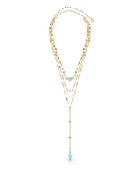 Ettika Turquoise 18k Gold Plated Multi-Chain Choker