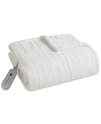 Sharper Image Heated Faux-Fur Throw, 50" x 60"
