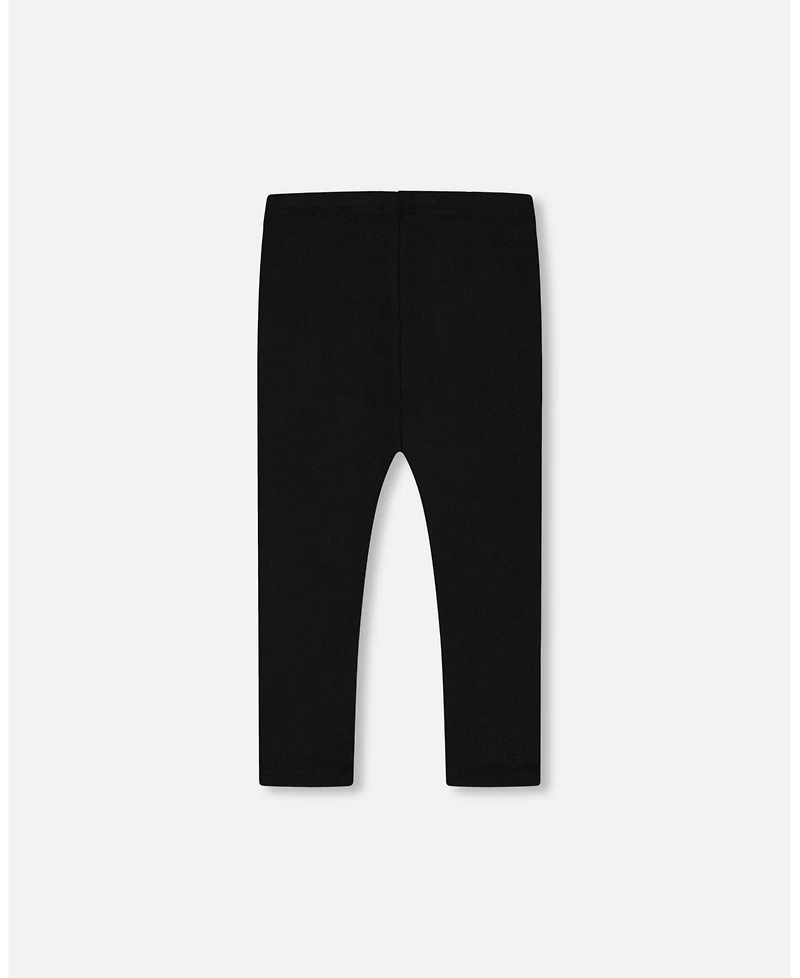 Deux par Deux Toddler Girls Rib Leggings Black - Toddler|Child