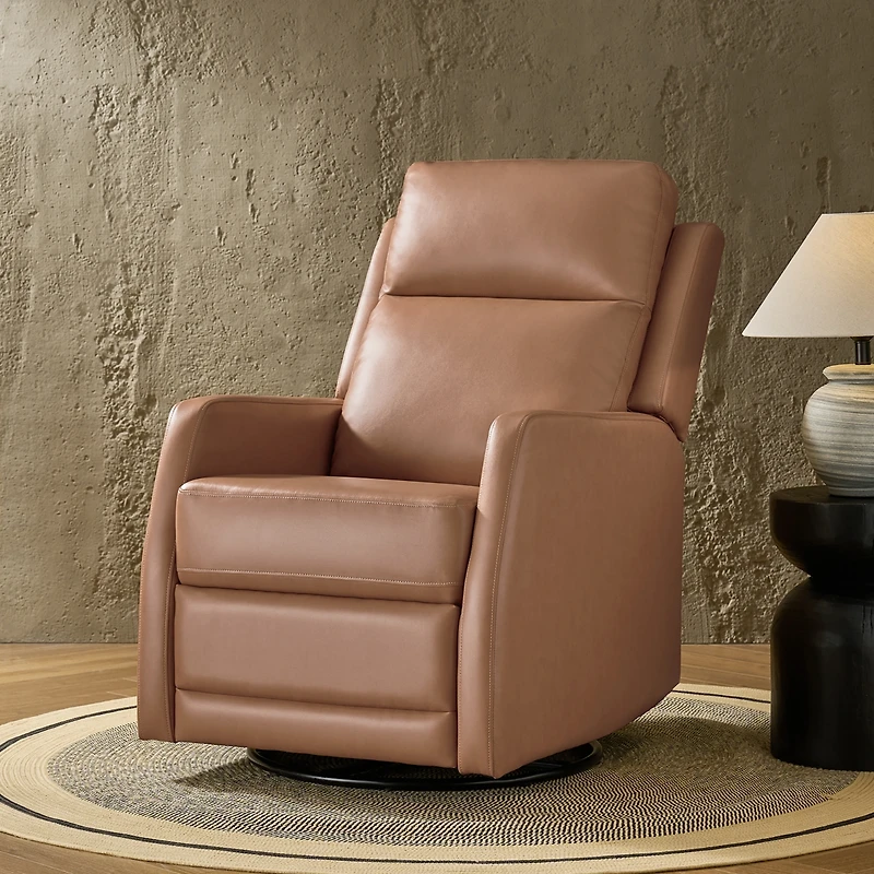 Hulala Home Donat Faux Leather Swivel Recliner